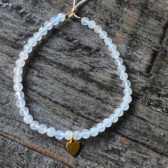 NEW Moonstone & Gold Star Layering Bracelet - Picture 4 of 10